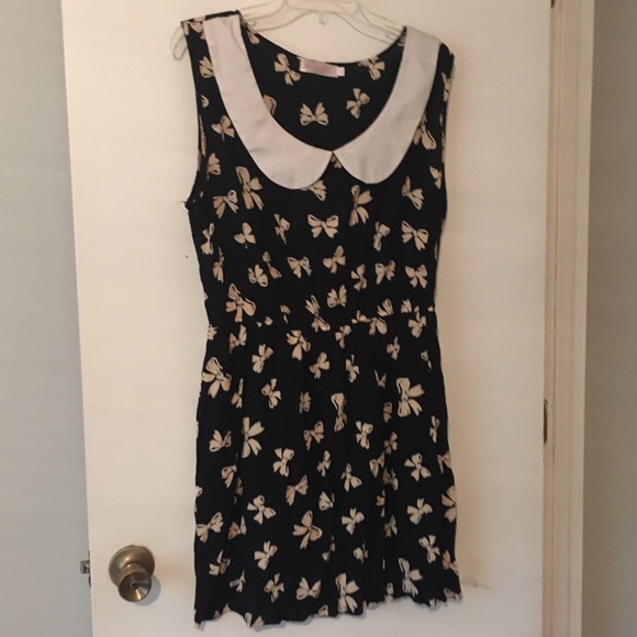 Allegra K Dresses & Skirts - Peter Pan Collar, Bow Print Dress - L/XL